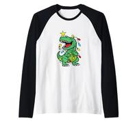 Tree Rex Sapin de Noël Mignon Dinosaure Noël X-Mas Manche Raglan