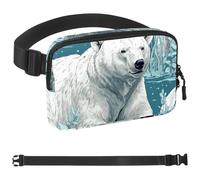 Tree Saplings and Polar Bears-1543 Sac banane à bandoulière pour homme et femme, sac de ceinture pour voyage, marche, course, randonnée, cyclisme, multicolore, 4 x 23 x 15 cm, multicolore,