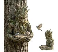 Tree Spirit Mangeoire à oiseaux, sculpture intégrée aux arbres, mangeoire à oiseaux millénaire avec crochet caché, décoration de jardin unique pour les amateurs d'oiseaux, terrasses, cours, jardins
