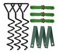 Tree Stake Kit, Heavy Duty Spiral Tree Stakes and Supports for Leaning Trees and Young Trees Straightening, Protect Trees from Bad Weather