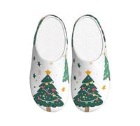 Tree Star Pantoufles en flanelle pour homme et femme - Antidérapantes - Chaudes - Pour l'intérieur et l'extérieur, multicolore, 3X-Large