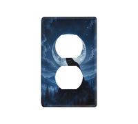Tree Star Wolf Plaque murale duplex pour prises de courant Taille standard 11,4 x 7,9 cm