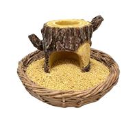 Tree Stump Shaped Resin Decorations Feeder Dish Bird Feeders for Outdoors for Garden Backyard Patio Lawn Window Balcony Deck Wildlife Attraction, Weatherproof Figurine Polyresin Birdbath Outdoor See
