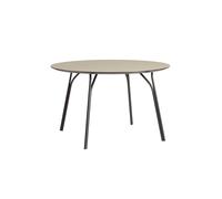 Tree Table à Manger Ø120 Tabletop Beige Pieds Noir Woud - 5712800016543