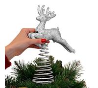 Tree Toppers,Gold Figurines Cute - Silver Deer Figure Christmas Topper | for Living Room Bedroom Mantle Entryway Balcony Classroom Farmhouse Events Holiday Celebration