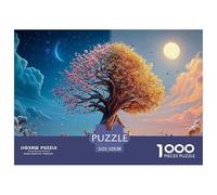 Tree with The Four Seasons 1000 Pièces Carton Premium Lot de Puzzles Fantasy Tree Anti-Stress Défi Unique Puzzles pour Adultes Et Enfants 52x38cm/1000pcs