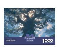 Tree with The Sun Shining 1000 Pièces Carton Extra-épais Lot de Puzzles Giant Cherry Blossom Tree Stimulant Et Éducatif Défi Unique Puzzles pour Adultes Et Enfants 52x38cm/1000pcs