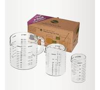 TreeBox Jeu de 2 brocs mesureurs en verre avec bec verseur - Résistant à la chaleur et passant au micro-ondes - Différentes unités de mesure - Verre doseur parfaits pour la pâtisserie et la cuisine
