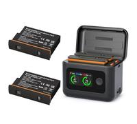 Treeboy Insta 360 X4 Lot de 2 batteries Air avec hub de charge rapide 27 W Dual Fast Charging Case avec écran LCD, hub de chargeur intelligent à deux voies pour Insta360 X4 Air, Shows Battery SOC