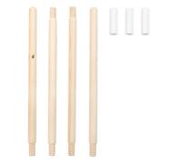 TreeBud Bâtons et connecteurs en Bois de Rechange pour Tente tipi pour Enfants, 175,7 cm de Long, composé de 4 poteaux Courts et de 3 connecteurs pour tentes de Jeu