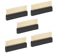 Treedix 2 x 20 (40 broches) femelles extra hautes de 0,25 cm (0,25 cm) compatibles avec Raspberry Pi (lot de 5)
