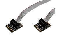 Treedix JTAG Breakout Board Adapter Convertisseur SWD Breakout Jtag Debug Board avec 2 rangées 1,27 mm Pitch 10 Broches Femelle vers Femelle IDC Mâle Plat Flexible Gris Plat Câble Jumper Bande 200 mm