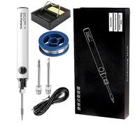 Treedix Kit de fer à souder, 8 W, outils de soudage avec température réglable de 330 à 450 ℃, fer à souder électrique sans fil, câble de charge USB, support de soudure, 3 embouts pour soudure et