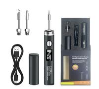 Treedix Kit de fer à souder sans fil rechargeable par USB avec écran LCD, contrôle numérique 5 températures (260 ° C-420 °C), 3 pointes à souder électriques pour réparation, PCB, fabrication de bijoux