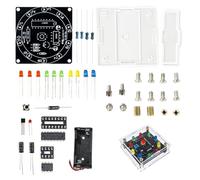 Treedix Kit d'entraînement à souder, 4 couleurs LED pour projet électronique, carte à souder, projet de carte de circuit imprimé amusant pour débutants, cadeau scientifique éducatif STEM