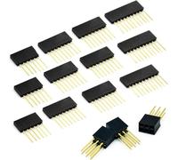 Treedix Lot de 4 broches empilables tête kit têtes femelles amovibles compatibles avec Arduino UNO R3 (15 pièces au total)