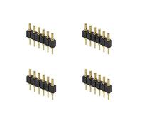 Treedix Lot de 4 broches Pogo à ressort plaquées or de 7,5 mm de long - Connecteur mâle à ressort - Connecteur de cible à travers le PCB (6 broches mâle)