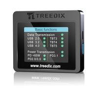Treedix Testeur de câble USB, testeur de câble USB-C avec écran couleur de 2,4 pouces, testeur USB supporte les tests de câble, les tests de résistance, Type-C eMarker pour Lightning, Micro-B 2.0