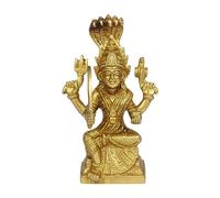 TreegoArt Durga Mariamman Devi - Déesse indienne du Sud de la pluie et de la guérison des maladies - Laiton doré - 12,7 cm - Taille S - 700 g