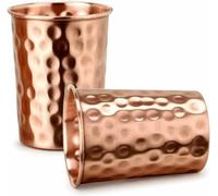 TreegoArt Lot de 2 verres en cuivre martelé pour plats et boissons - Utilisation dans les hôtels, les restaurants - Ustensiles de cuisine - Lot de 2 (chaque verre 300 ml)