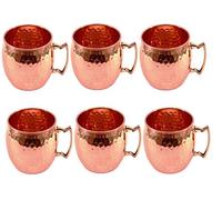 TreegoArt Lot de 6 tasses en cuivre pur martelé style tonneau pour Moscow Mule
