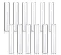 Treela 6 Pcs 2.5" W x 14" H Hurricane Candle Holder Sleeve Bottomless Glass Cylinder Candleholder Tall Candle Glass Cover Clear Open Ended Shade Chimney Tube Cover for Pillar Taper Lamp