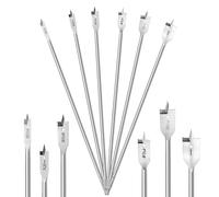 Treela Lot de 6 forets à pelle extra longs de 40,6 cm pour bois, forets plats à palette y compris 3/8", 1/2", 5/8", 3/4", 7/8", tailles 1/4", tige hexagonale de 6,35 mm pour bois dur, bois tendre