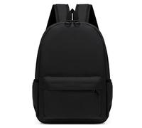 Treer 13L Sac a Dos Enfant, Couleur Unie Cartable Fille Primaire, Cartable Garcon Primaire, Cartable Stitch en Nylon Imperméable Cartable pour 1-9e Année (Noir,35x25x10cm)