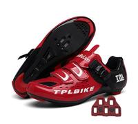 Treer 2026 Rennradschuhe Fahrradschuhe Herren Damen, Rennrad Schuh Mountain Bikes Schuhe Outdoor Radschuhe Fahrrad Indoor Spin Kompatibel Look/SPD-Cleats, 37-47EU (Rouge,38)
