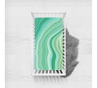 Treer 3D Drap Housse pour Lit Bébé en Polyester Doux Respirant, Drap Housse Nacelle Bébé Couffin et Berceaux Protège Matelas Compatible (120x60cm,sables mouvants vert)