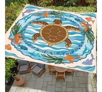 Treer 3D Tortue de Mer Créative Voile d'ombrage Imperméable, Rectangulaire Patio Toile Ombrage Exterieur Protection UV avec Œillet et Corde pour Jardin Balcon Terrasse (Algue,1,8 x 1,8 m)