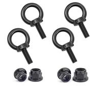 Treer 4-Sets Noir Boulon à oeil avec écrous de blocage à bride,Vis à filetage mâle en Acier inoxydable 304 (M10x30)