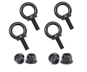 Treer 4-Sets Noir Boulon à oeil avec écrous de blocage à bride,Vis à filetage mâle en Acier inoxydable 304 (M6x30)