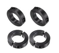 Treer 4-Sets Split Set-Screw Shaft Collars,Split Clamp-On Shaft Collars with installation screws (Steel,ID=6mm)