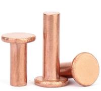 Treer 50-Pcs Flat Round Head Copper Solid Rivets M5 Fasteners for Electrical Applications and Leather Working Supplies (M5 x 35mm)