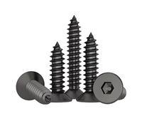 Treer 600PCS Vis autotaraudeuses à tête fraisée à six pans creux M2.6 noir,vis à bois tête fraisée inox Φ2.6mm Vis à tôle autotaraudeuses Autoperceuses Vis pour plaques de plâtres