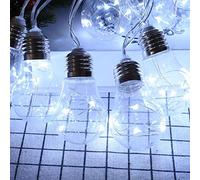Treer Ampoules Guirlande Lumineuse Solaire, Jardin Fil de Cuivre Décoration Exterieur Imperméable 8 Modes Lumière pour Patio Fete Mariage Arbre Vacances de Noël Halloween (8m / 20 Ampoule)