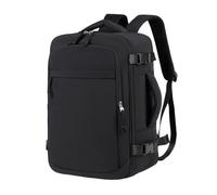 Treer Bagage Cabine 40x26x20cm Sac à Dos Voyage Cabine Avion Femme et Homme, Bagage à Main sous Siège, Sac de Voyage pour Ordinateur Portable 14 Pouces (Noir,40x26x20cm)