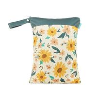 Treer Bébé Sac à Couches Boho Imprimé Arc-en-ciel Etanche Réutilisable Maman Fille Sac Cosmétique Portable Organisateur, Séparation Humide et Sèche pour Extérieur Voyage (Marguerite)