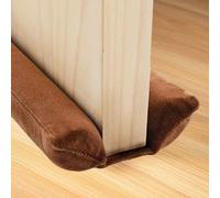 Treer Boudin de Porte Tissu Lavable Isolant Froid 80-93 cm, Boudins de Portes et Isolation Bas de Porte avec Fermeture Auto-Agrippante pour Porte Larges et Fenêtre (Marron)