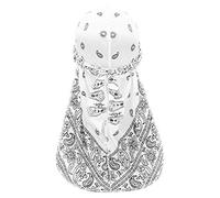 Treer Chapeau Durag en Soie avec Longue Queue, Unisexe Hip-Hop Imprimé Paisley Mode Hommes Femmes Pirate Casquette Turban Bonnet Multicolore Headwraps (Blanc,100cm)
