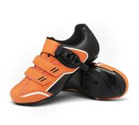Treer Chaussure Velo Route Hommes Chaussures Velo Route Chaussures de Cyclisme Homme et Femmes 36-47 EU VTT Velo Route avec SPD Crampons Antidérapants (Orange,46)