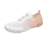 Treer Chaussures Homme Femme, Aquatiques Chaussures Aquatiques Barefoot Shoes à Séchage Rapide Barefoot Sport Nautique Plage Surf Yoga Escalade (Rose Blanc,42)