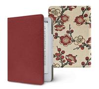 Treer Coque pour Kindle 6.8-7 inch,Etui pour Kindle Paperwhite 11e/12e Générations, Protection pour Colorsoft Signature Edition,Couverture en Cuir PU,avec Dragonne (Rouge)