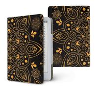 Treer Coque pour Kindle 6.8-7 inch, Etui pour Kindle Paperwhite 11e/12e Générations, Protection pour Kindle Oasis 3, Couverture en Cuir PU avec Dragonne |Style Mandala (Or et Noir,1)