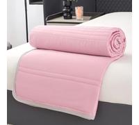 Treer Couette Été Légère et Fine Microfibre pour Lit 1/2 Personnes Lavable en Machine,Couette d’Été Ultra Douce pour Chambre et Salle de Séjour,Modèle Rayé (Rose,180x200CM)