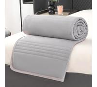 Treer Couette Été Légère et Fine Microfibre pour Lit 1/2 Personnes Lavable en Machine,Couette d’Été Ultra Douce pour Chambre et Salle de Séjour,Modèle Rayé (Gris,150x200CM)