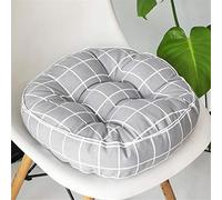 Treer Coussin de Chaise -100% Coton - Différents Coloris ? Rembourrage épais Confortable, résistant, Facile à Nettoyer, pour Cuisine, Chambre, Salon, etc (Gris Ronde,45x45cm)