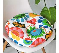 Treer Coussin de Chaise -100% Coton - Différents Coloris ? Rembourrage épais Confortable, résistant, Facile à Nettoyer, pour Cuisine, Chambre, Salon, etc (Fleur Ronde,40x40cm)