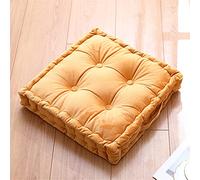 Treer Coussin de Chaise Couleur Unie Interieur Rembourrage épais Confortable Coussins D'assise Et de Chaise Jardin Maison Coussins Rembourrés pour Cuisine, Salon (Jaune,45x45x12cm)